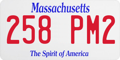 MA license plate 258PM2