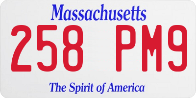 MA license plate 258PM9