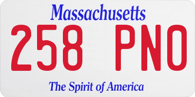 MA license plate 258PN0