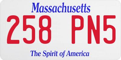 MA license plate 258PN5