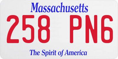 MA license plate 258PN6