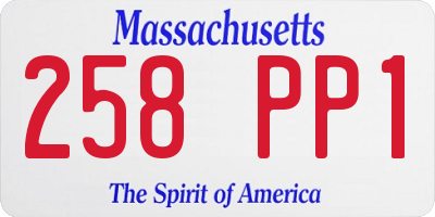 MA license plate 258PP1