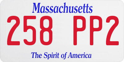 MA license plate 258PP2