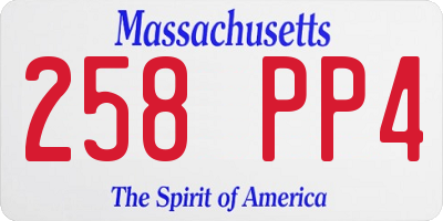 MA license plate 258PP4