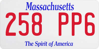 MA license plate 258PP6