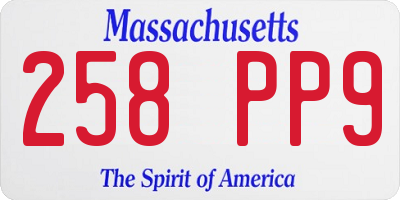 MA license plate 258PP9