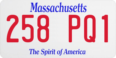 MA license plate 258PQ1