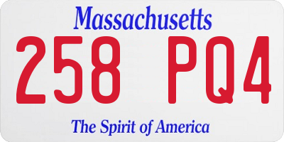 MA license plate 258PQ4