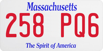 MA license plate 258PQ6