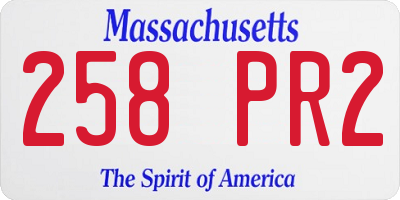 MA license plate 258PR2