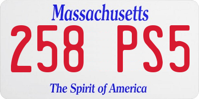 MA license plate 258PS5
