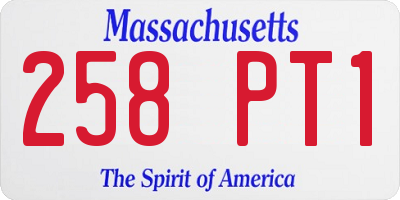 MA license plate 258PT1