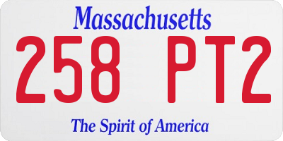 MA license plate 258PT2