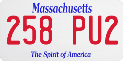 MA license plate 258PU2