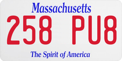 MA license plate 258PU8