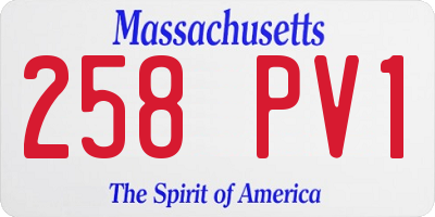 MA license plate 258PV1