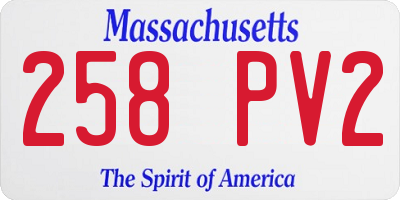 MA license plate 258PV2