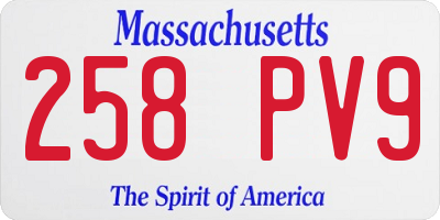 MA license plate 258PV9