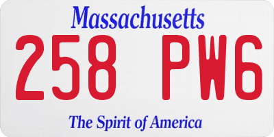 MA license plate 258PW6