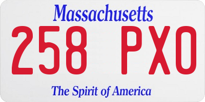 MA license plate 258PX0