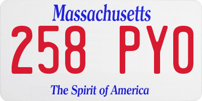MA license plate 258PY0