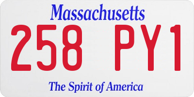 MA license plate 258PY1