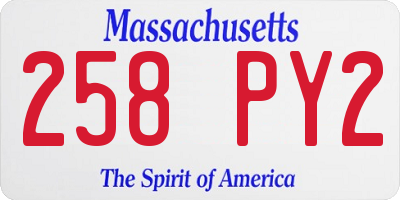 MA license plate 258PY2