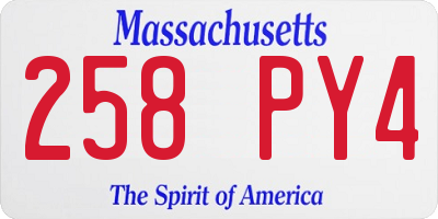 MA license plate 258PY4