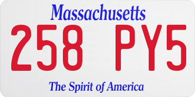 MA license plate 258PY5