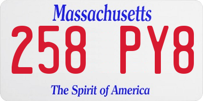 MA license plate 258PY8