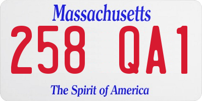 MA license plate 258QA1