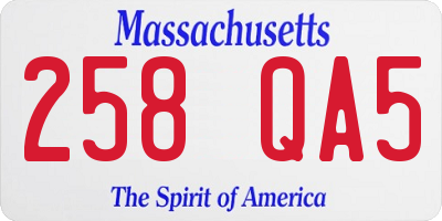 MA license plate 258QA5