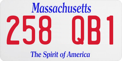 MA license plate 258QB1
