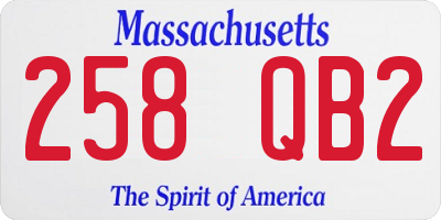 MA license plate 258QB2