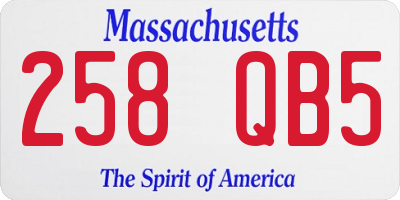 MA license plate 258QB5