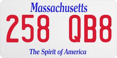 MA license plate 258QB8