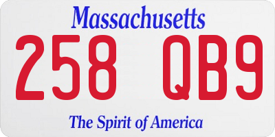 MA license plate 258QB9