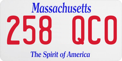 MA license plate 258QC0
