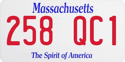 MA license plate 258QC1