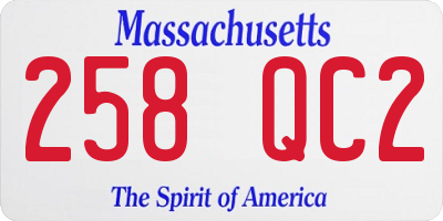 MA license plate 258QC2
