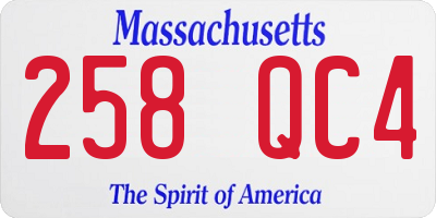 MA license plate 258QC4