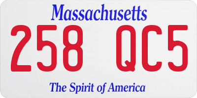 MA license plate 258QC5