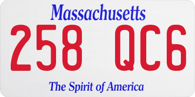 MA license plate 258QC6