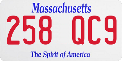 MA license plate 258QC9
