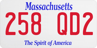 MA license plate 258QD2
