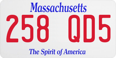 MA license plate 258QD5