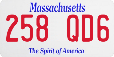 MA license plate 258QD6