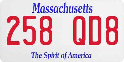MA license plate 258QD8