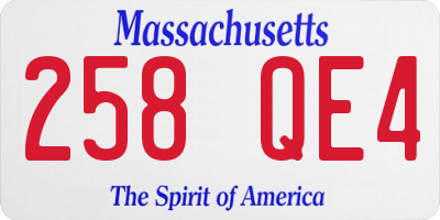 MA license plate 258QE4