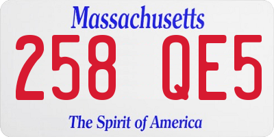MA license plate 258QE5